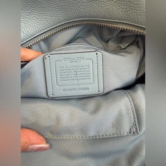 Coach Sky Blue Leather Backpack - Picture 10 of 10